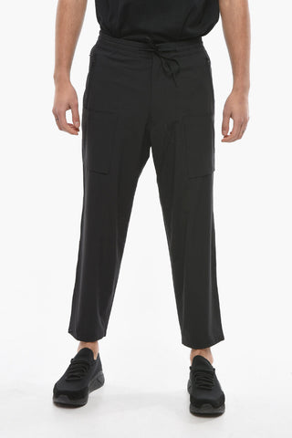 Rip Stop Checked Nylon Stretch Cargo Pants