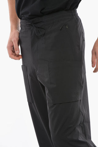 Rip Stop Checked Nylon Stretch Cargo Pants