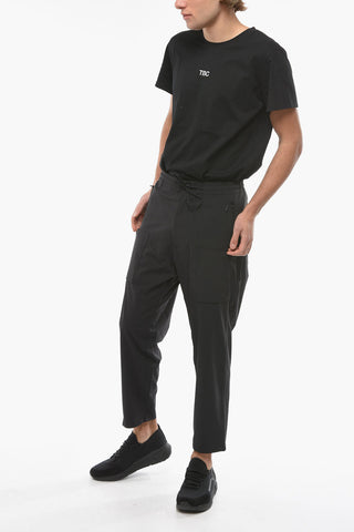 Rip Stop Checked Nylon Stretch Cargo Pants