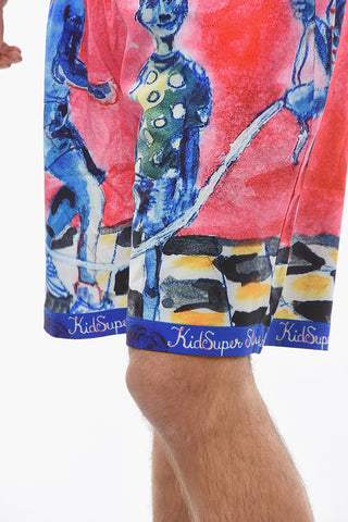 Shorts Effetto Acid Wash Stampati