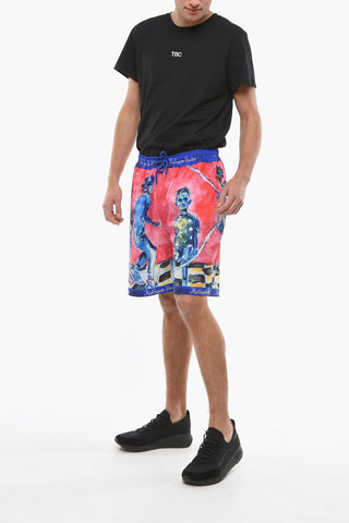 Shorts Effetto Acid Wash Stampati