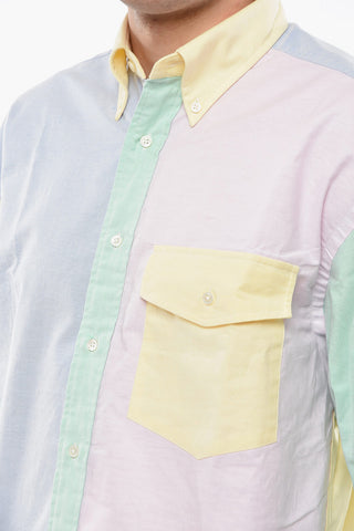 Button-Down Collar Multicolor Shirt with Breast Pocket
