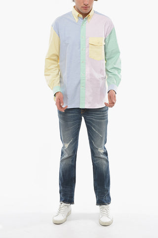Button-Down Collar Multicolor Shirt with Breast Pocket