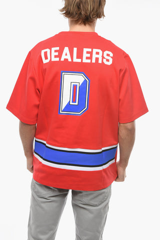Contrasting Band Frontal Crew-Neck T-shirt