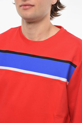 Contrasting Band Frontal Crew-Neck T-shirt
