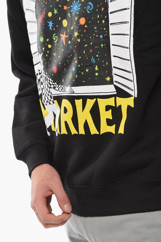 Cotton Crew-Neck Sweatshirt with Maxi Front Print