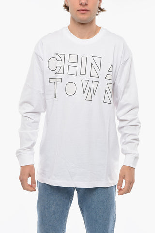 Logo Printed Long Sleeve Crew-neck T-Shirt