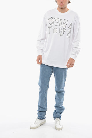 Logo Printed Long Sleeve Crew-neck T-Shirt