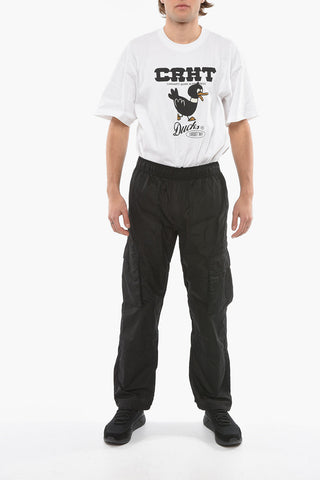 Drawstring Waist Nylon Cargo Pants