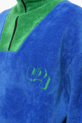 Half Zip Velour Sweatshirt