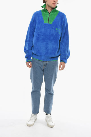 Half Zip Velour Sweatshirt