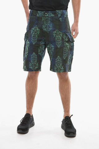 Shorts Cargo HALLEY a Quadri Tartan Ricamato