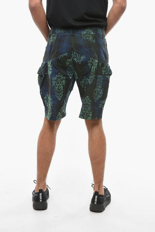 Shorts Cargo HALLEY a Quadri Tartan Ricamato