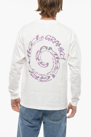T-shirt Girocollo Stampata sul Dietro