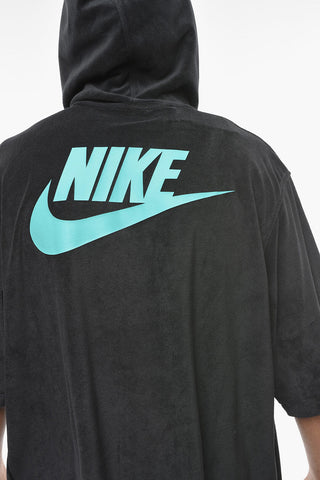 Short Sleeve Terry Sweatshirt with Hood
