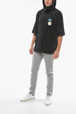 Short Sleeve Terry Sweatshirt with Hood