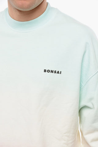 Gradient Effect Brushed Cotton Crew-neck Sweatshirt