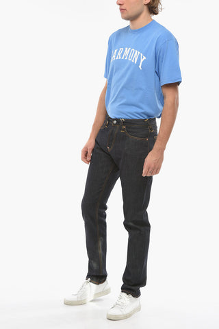 Dark-wash Straight-leg Jeans with SEAGULL Logo Print 18cm 