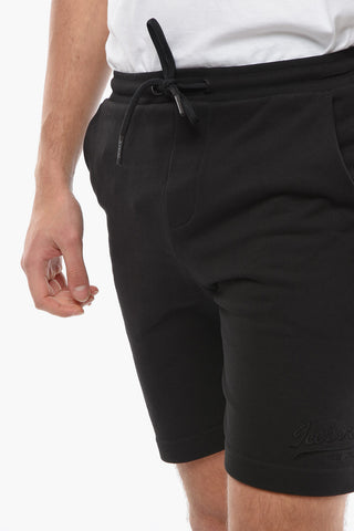 Shorts in Felpa a 4 Tasche con Logo Ricamato