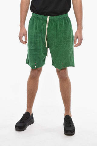 Shorts in Velluto con Elastico in Vita