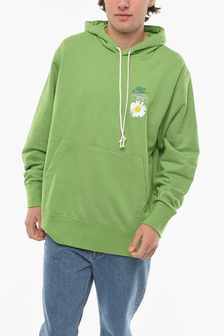 Felpa Hoodie con Margherita Ricamata