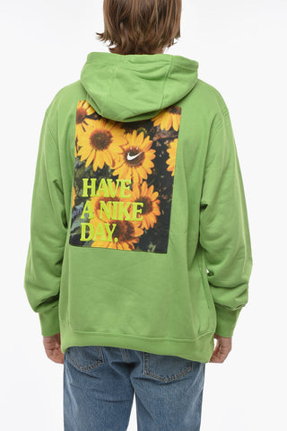Felpa Hoodie con Margherita Ricamata