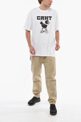 T-Shirt Girocollo con Stampa Duck