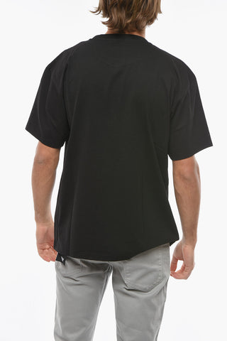 Contrasting Printed Cotton Crew-Neck T-shirt