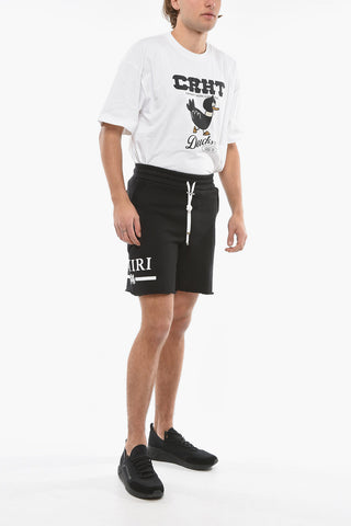 3 Pockets Sweat Shorts with Contrasting Logo Print