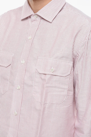 Awning Striped Shirt with Double Breast Pocket