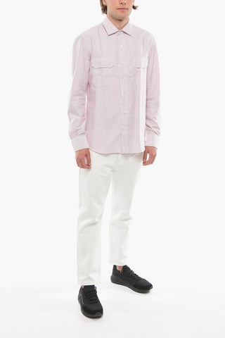 Awning Striped Shirt with Double Breast Pocket