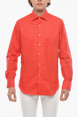 Camicia in Popeline di Cotone con Collo Francese