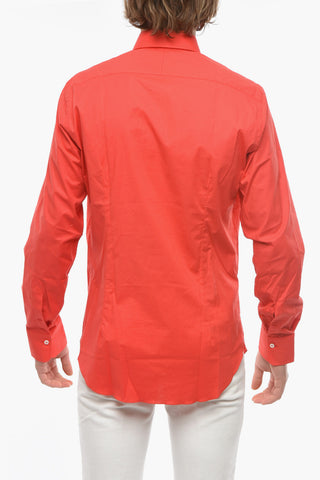 Camicia in Popeline di Cotone con Collo Francese