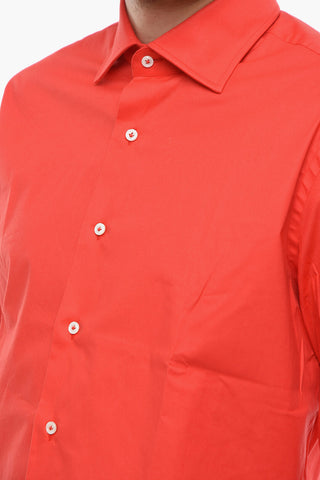 Camicia in Popeline di Cotone con Collo Francese