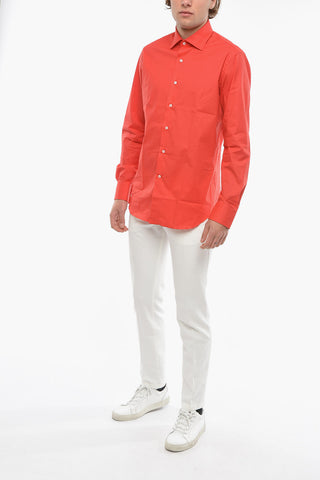 Camicia in Popeline di Cotone con Collo Francese