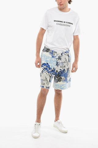 Shorts in Tessuto Spugnato Stampati