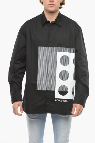 Front Printed PROJECTION Shirt with Hidden Closure