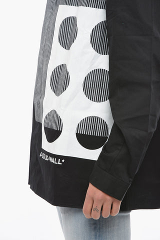 Front Printed PROJECTION Shirt with Hidden Closure