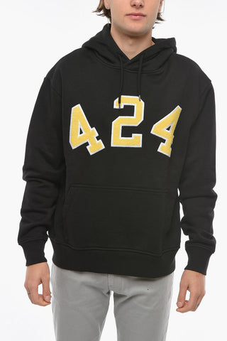 Logo Embroidered Brushed Cotton Hoodie