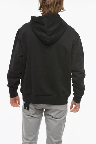 Logo Embroidered Brushed Cotton Hoodie