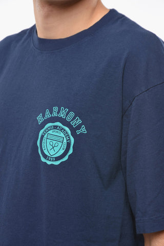 Logo Printed Solid Color Crew-neck T-Shirt