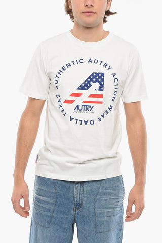 T-Shirt Girocollo Stampata sul Fronte