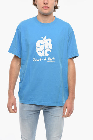 Contrasting Printed Cotton Crew-Neck T-shirt
