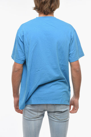 Contrasting Printed Cotton Crew-Neck T-shirt