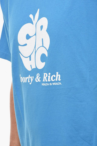 Contrasting Printed Cotton Crew-Neck T-shirt