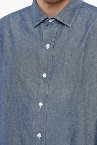 Spread Collar Denim Shirt