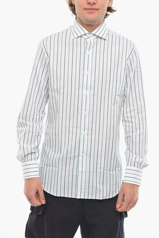 Spread Collar Awning Striped Shirt