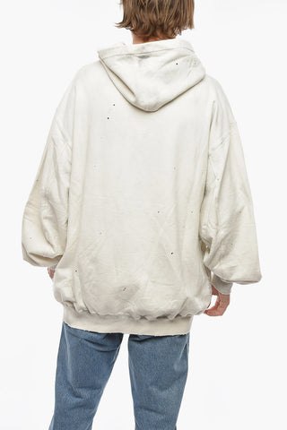 Felpa Hoodie Distressed Effetto Spray