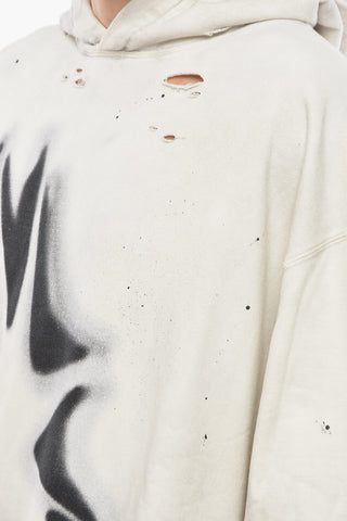 Felpa Hoodie Distressed Effetto Spray