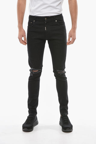 Jeans Slim Fit con Strappi 14cm 